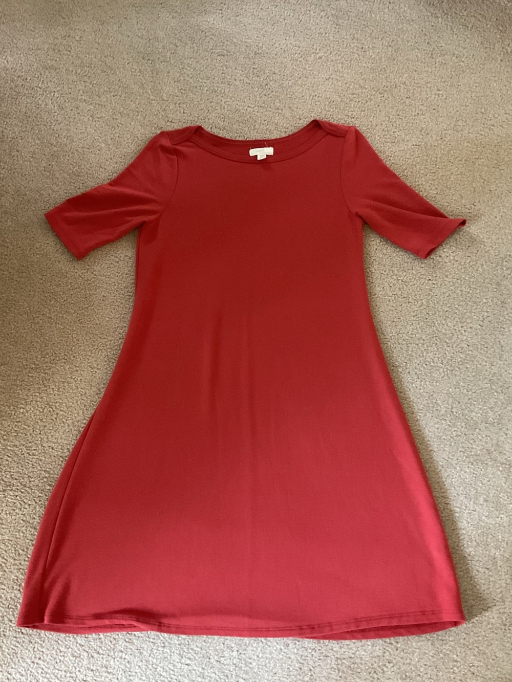 Women's Rust color Short Sleeve A-Line Dress
